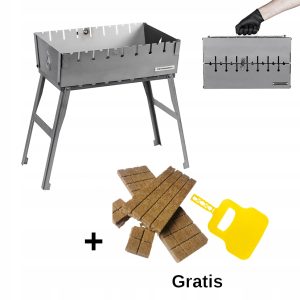 Mangal Grill Walizka Na 8 Szpikulec Składany Węglowy Metal 2mm Solidny